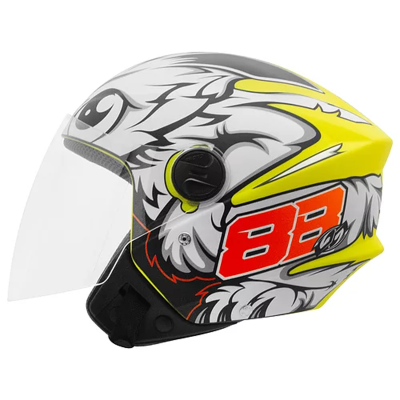 CAPACETE NEW LIBERTY THREE GP 88 BRILHANTE TAM 56 AMARELO